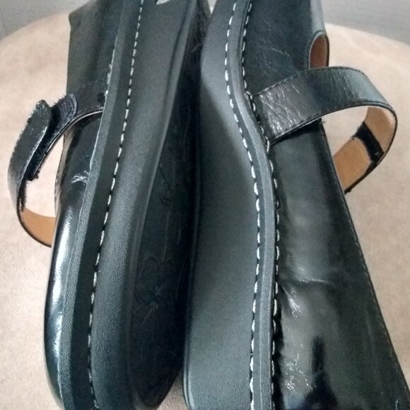 ALEGRIA BLACK CHUNKY MARY JANE SHOES LEATHER STRAP WORK SIZE 39 - Picture 3 of 10